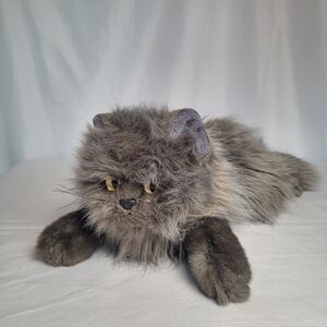 VTG 1999 Ty Classic Realistic Long Hair Persian Smokey Gray Cat Plush 18"